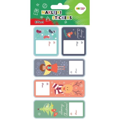 Naklejki Xmas stamp tag 10x20cm HAPPY COLOR, GDD