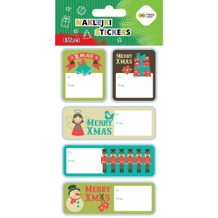 Naklejki Xmas tag 10x20cm HAPPY COLOR, GDD