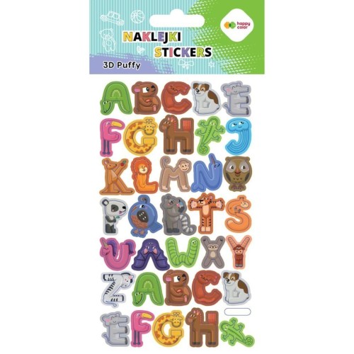 Naklejki 3D Puffy Letters 10x20cm HAPPY COLOR, GDD