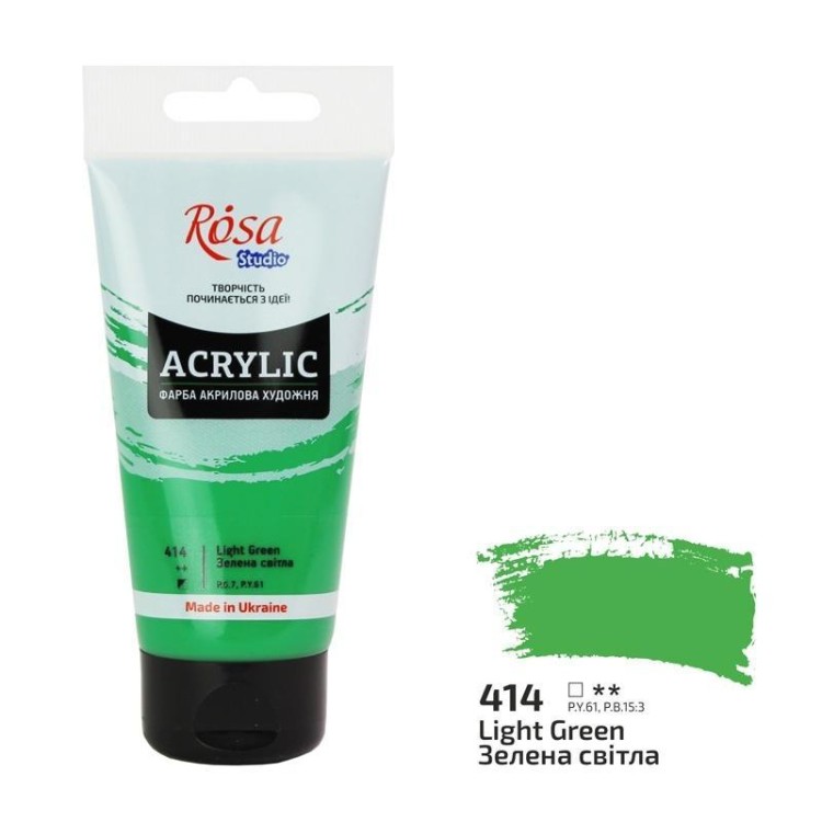 Farba akrylowa light green 414 75ml, Rosa