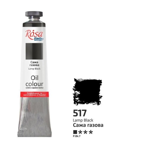 Farba olejna lamp black 517 45ml, Rosa