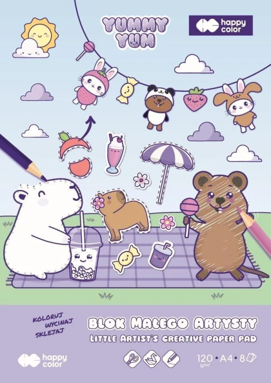 Blok małego artysty A4 8 ark Yummy Yum, GDD