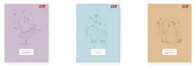 Zeszyt A5/32K kratka Capybara Pastel (15szt)