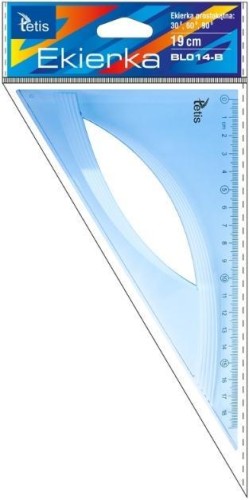 Ekierka prostokątna 19cm niebieska, Tetis