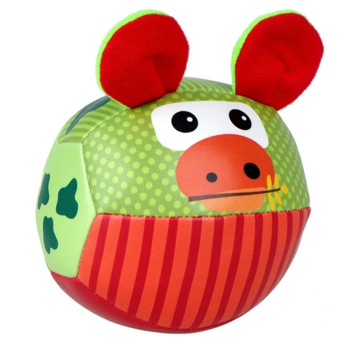 Piłka miękka z uszkami Krowa, Barbo Toys