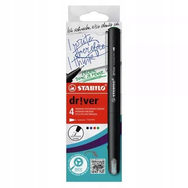 Cienkopis dr!ver F 4szt STABILO, Stabilo