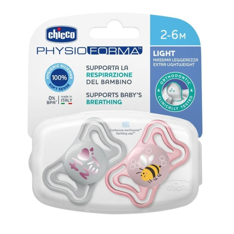 Smoczek uspokajający PhysioForma Light różowy 2-6m