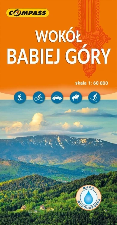 Mapa turystyczna - Wokół Babiej Góry laminowana