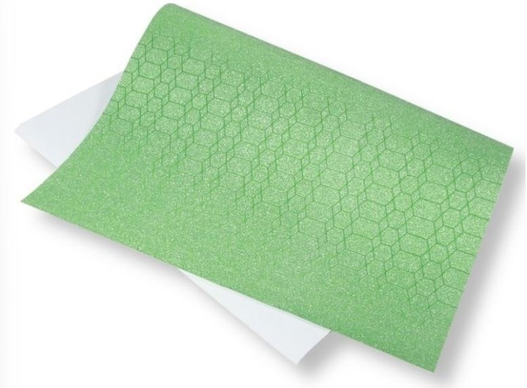 Papier ozdobny brokatowy 140g 40x60cm zielony 5ark