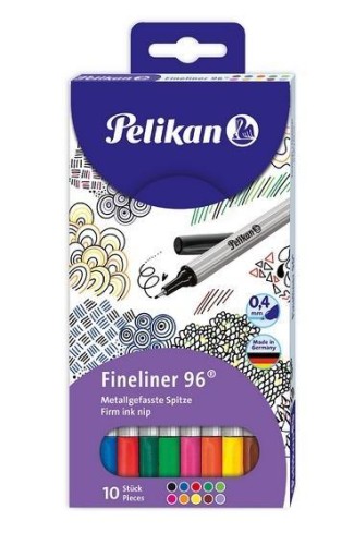 Cienkopis Fineliner 96 0,4mm 10 kolorów, PELIKAN