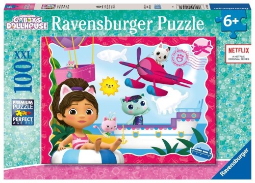 Puzzle dla dzieci 2D: Koci Domek Gabi 100el