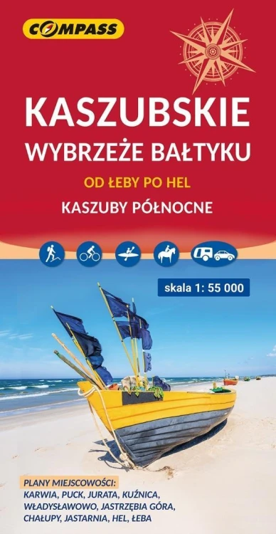 Mapa turystyczna - Kaszubskie wybrzeże Bałtyku