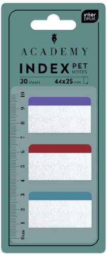 Zakładki indeksujące z linijką Pet 44x25mm 30szt