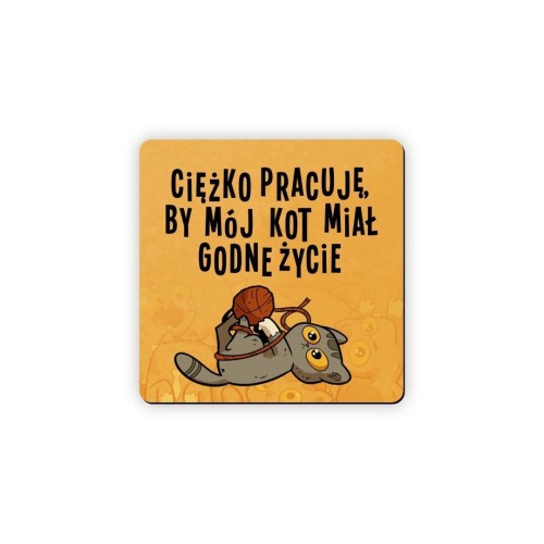 Magnes na lodówkę Godne życie kot, Molom