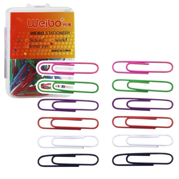 Spinacze biurowe kolorowe 30mm 40szt, Leantoys