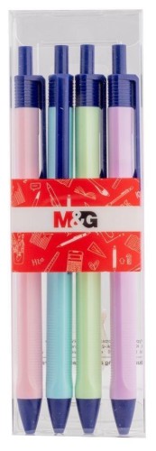 Długopis żelowy 0.7mm nieb 4szt pastel M&G