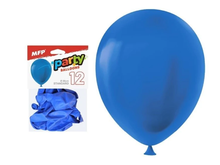 Balon dmuchany niebieski 26cm 12szt
