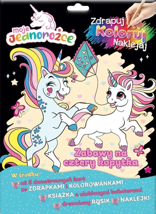 Moje Jednorożce Zdrapuj, koloruj, naklejaj