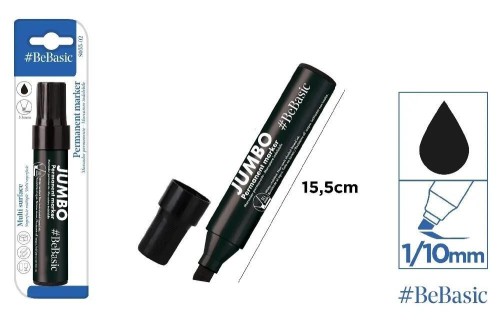 Marker permanentny jumbo czarny 1/10mm, BeBasic