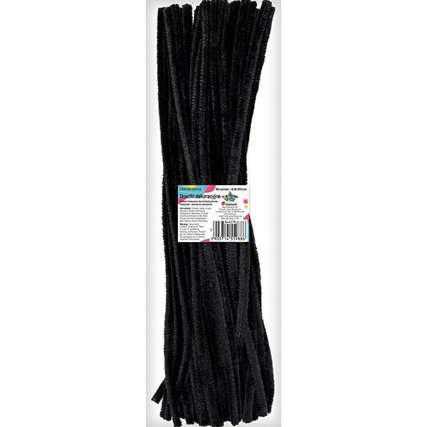 Druciki dekoracyjne 0,6x30cm czarne 50szt, Titanum