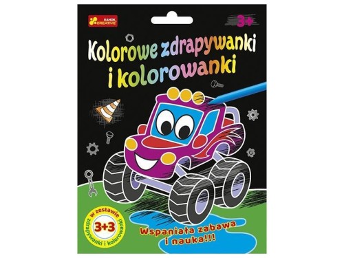 Zdrapywanki&kolorowanki Autka i dinuś 3+3