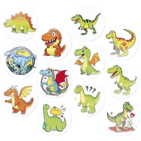 Naklejki papierowe na taśmie Dinozaury 500szt