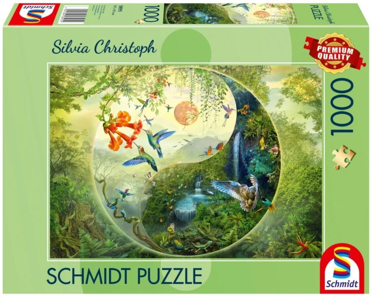 Puzzle PQ 1000 W lesie kolibrów, Schmidt