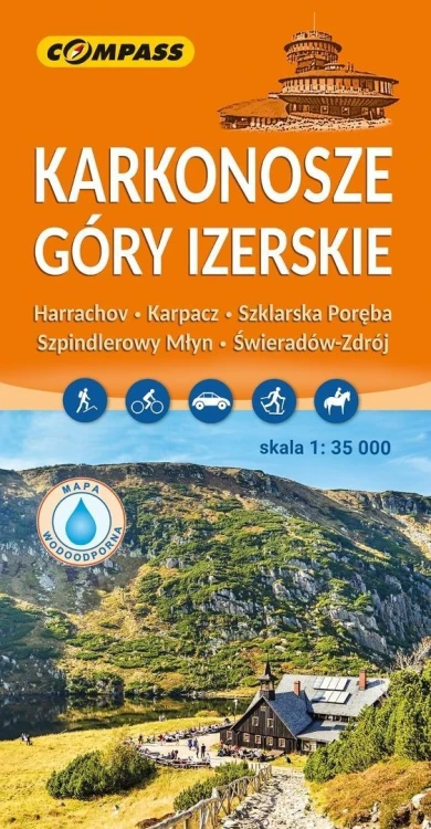 Mapa tur. - Karkonosze, Góry Izerskie laminowana