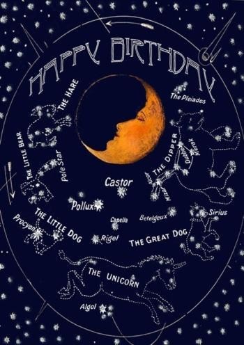 Karnet B6 brokat z kopertą Urodziny Gwiazdozbiór