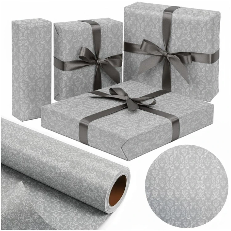 Papier Grey/Silver Damask X-Strong 57cmx25m