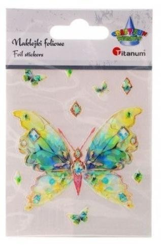 Naklejki foliowe motyl 75x89mm 9szt, Titanum