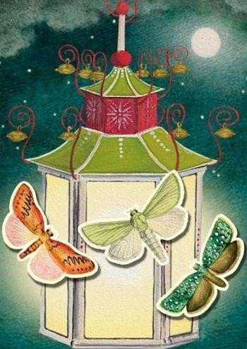 Karnet B6 POP-UP z kopertą Lampion i ćmy