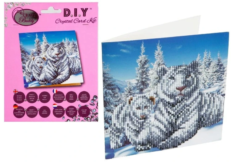 Diamentowa mozika Białe tygrysy 18x18cm, Pro Kids