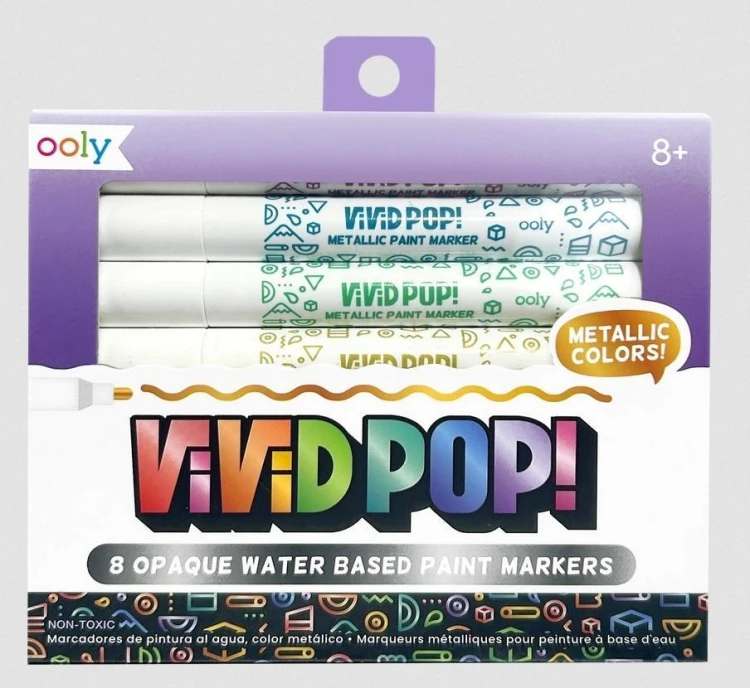 Markery Akrylowe Vivid Pop!! Metaliczne 8szt, ooly