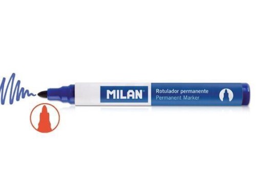 Marker permanentny okragły czerwony (12szt) MILAN