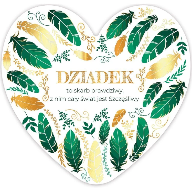 Laurka dwustronna Serce Dziadek - Pióra
