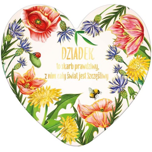 Laurka dwustronna Serce Dziadek - Ogródek dziadka