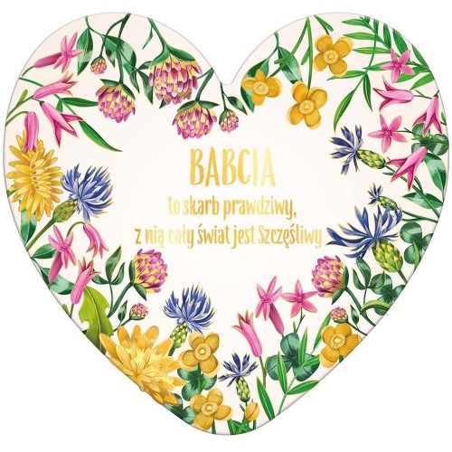 Laurka dwustronna Serce Babcia - Ogródek Babci