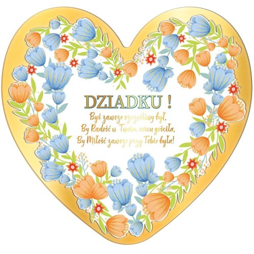 Laurka dwustronna Serce Dziadek - Magiczne kwiaty