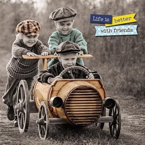 Karnet holograficzny 3D - Boys in car