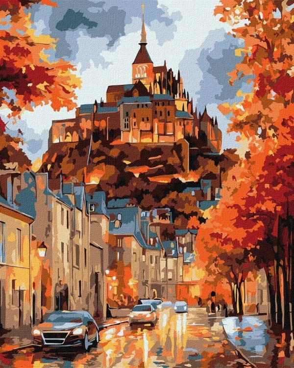 Malowanie po numerach -Jesienne Miasteczko 40x50cm