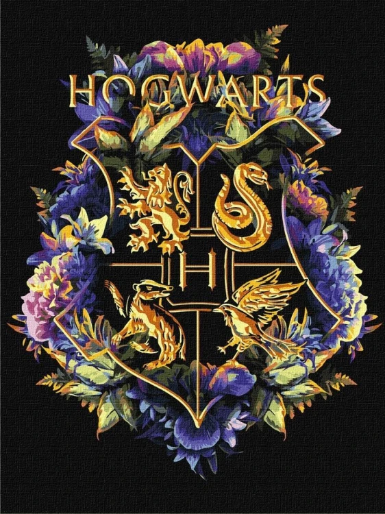 Malowanie po numerach -Herb Hogwartu metal 3040cm