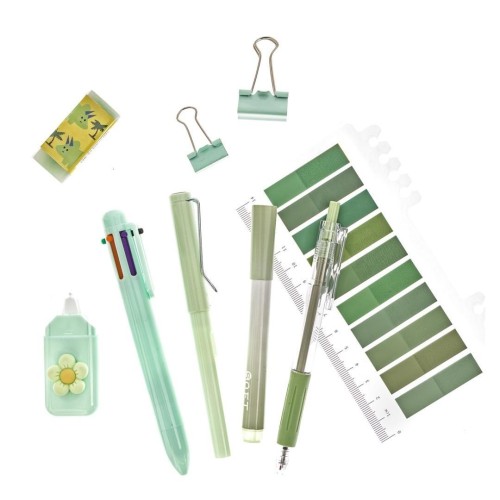 Zestaw szkolno biurowy pastel green 9el