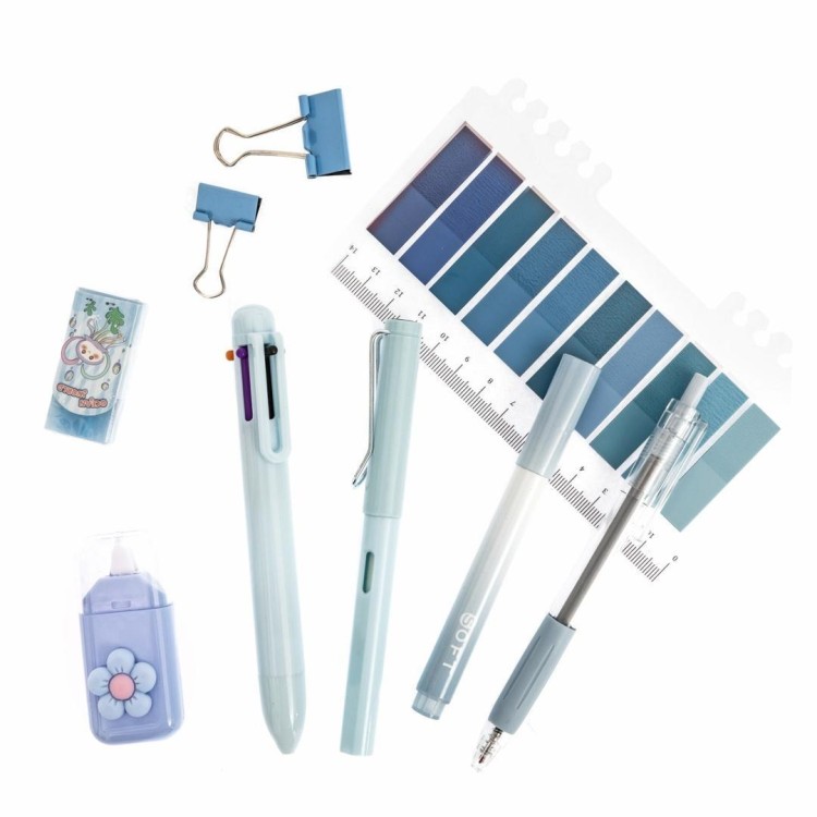 Zestaw szkolno biurowy pastel blue 9el