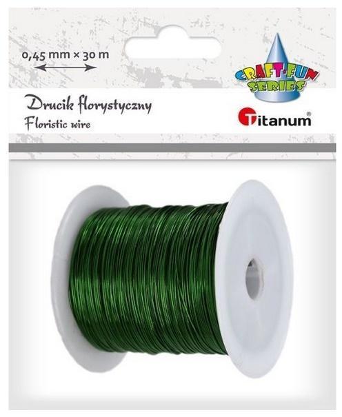 Drucik florystyczny 0,45mm x 30m zielony, Titanum
