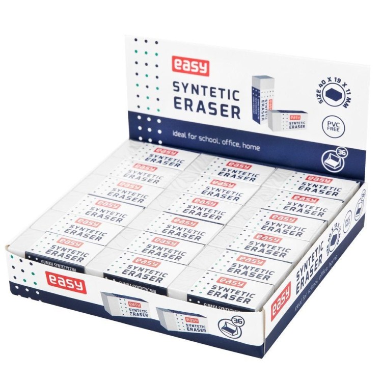 Gumka syntetyczna (36szt) EASY, Easy Stationery