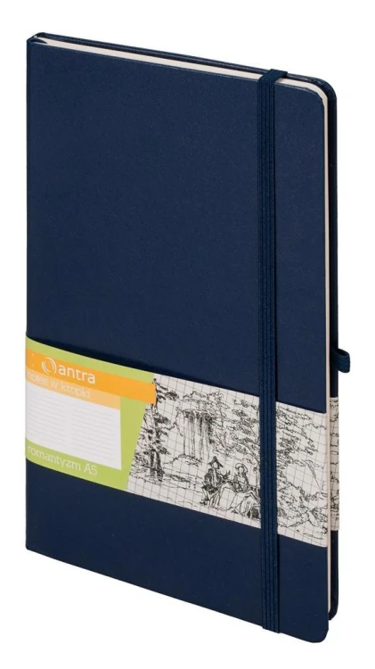 Notes A5 Kropki Romantyzm Granatowy ANTRA, Antra