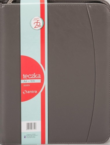 Teczka A4 709 szara na suwak, Antra