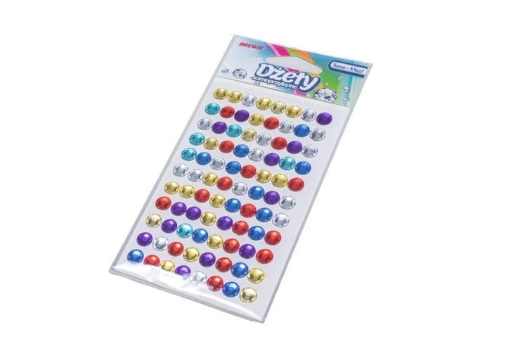 Dżety samoprzylepne kolorowe 8mm 88szt, Brewis