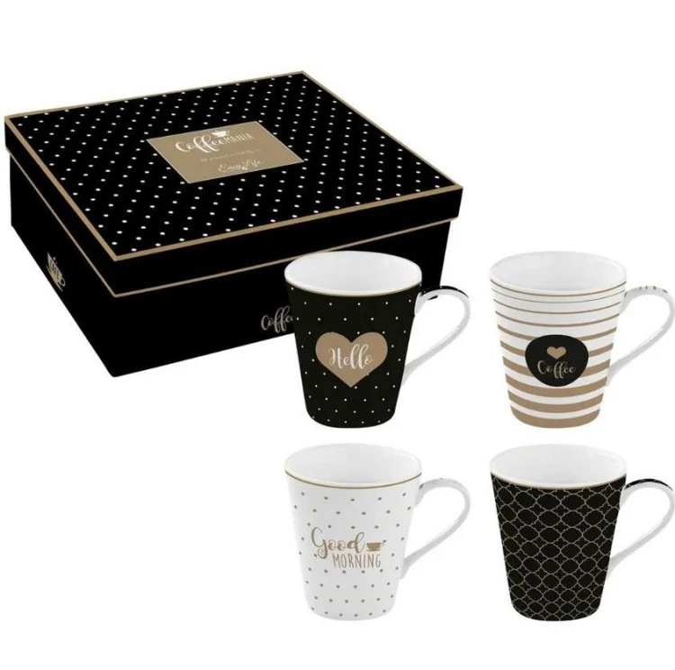 Kubki porcelanowe Caffee 300ml 4szt, Easy Life